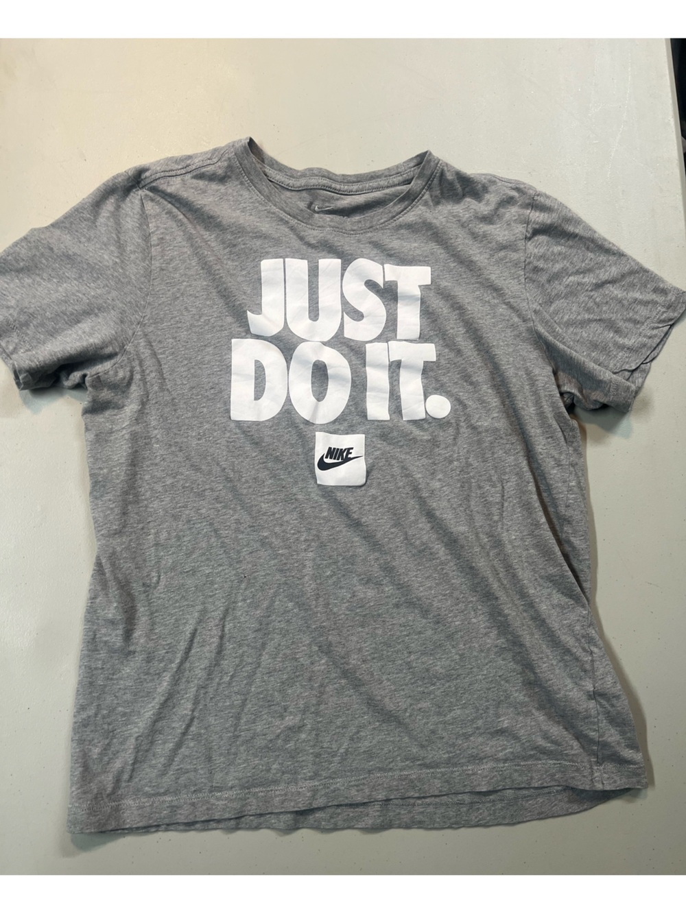 Nike Just Do It Gray Graphic T Shirt Mens Large Short Sleeve JDI Tee
